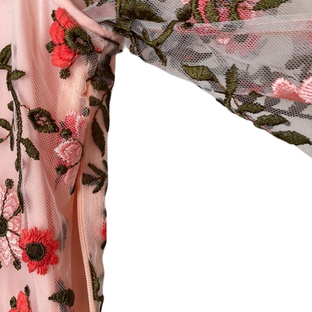 Sam Edelman Embroidered Floral Dress Pink Sz 6 - Picture 4 of 6